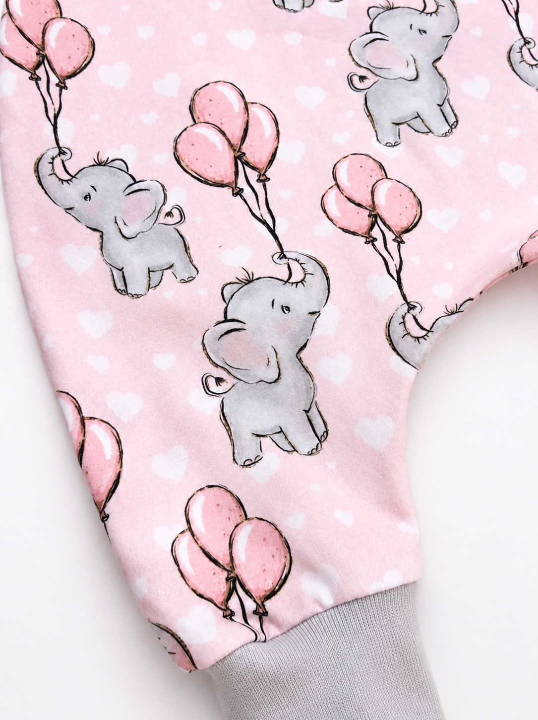 Handgefertigter Baby-Strampler Elefant Rosa | Baumwolle | Land-Juwelen