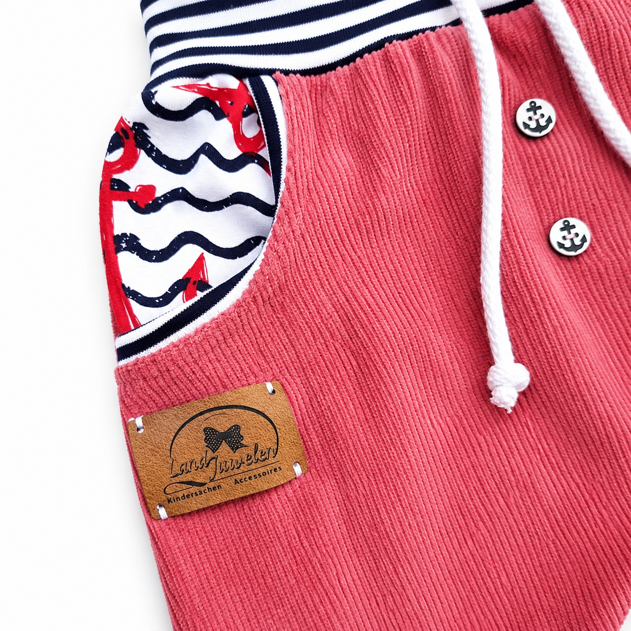 Handgefertigte Baby-Pumphose Cordjersey Weinrot | Baumwolle | Land-Juwelen