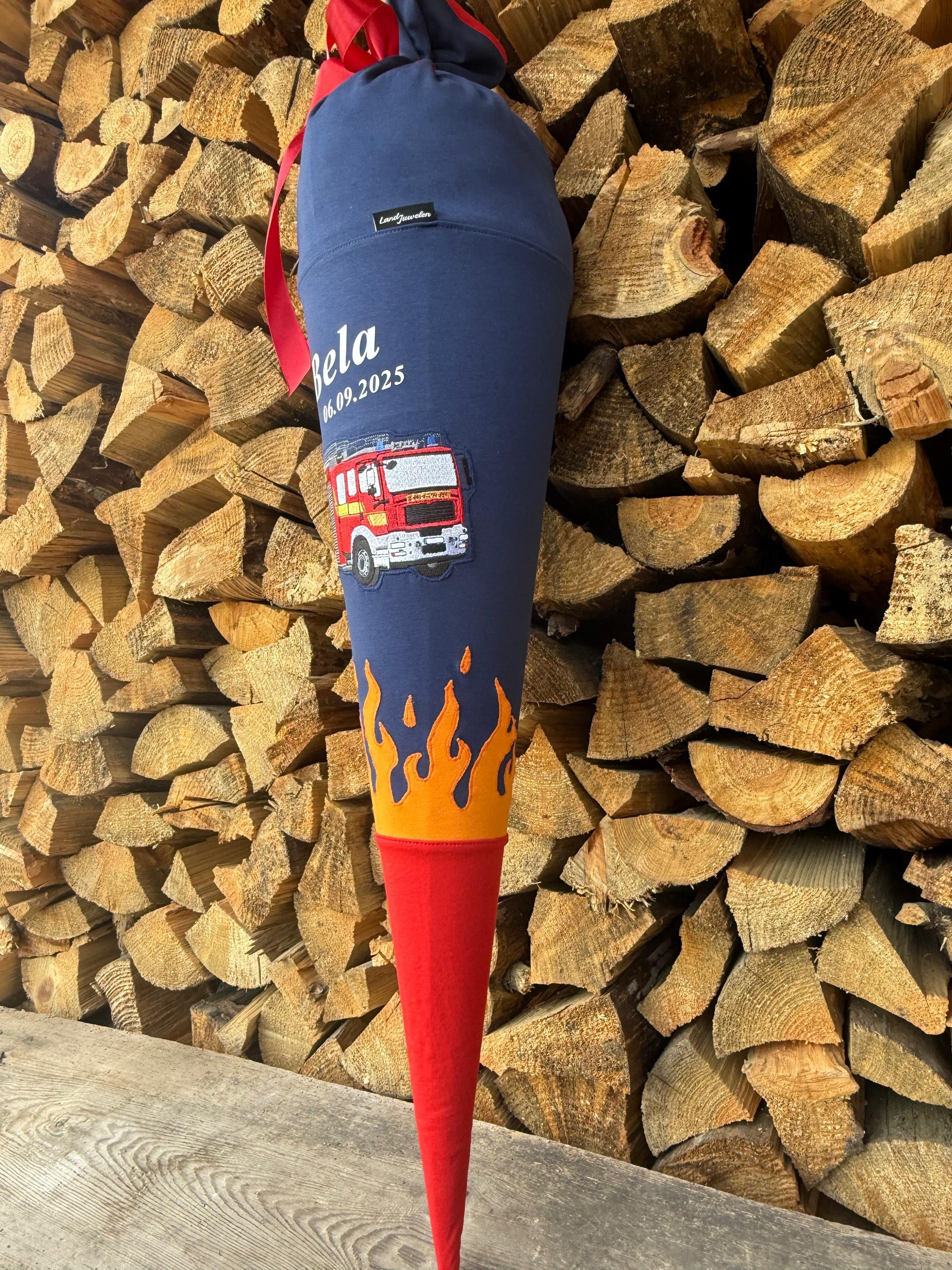 Zuckertüte Feuerwehr dunkelblau mit Kissen
