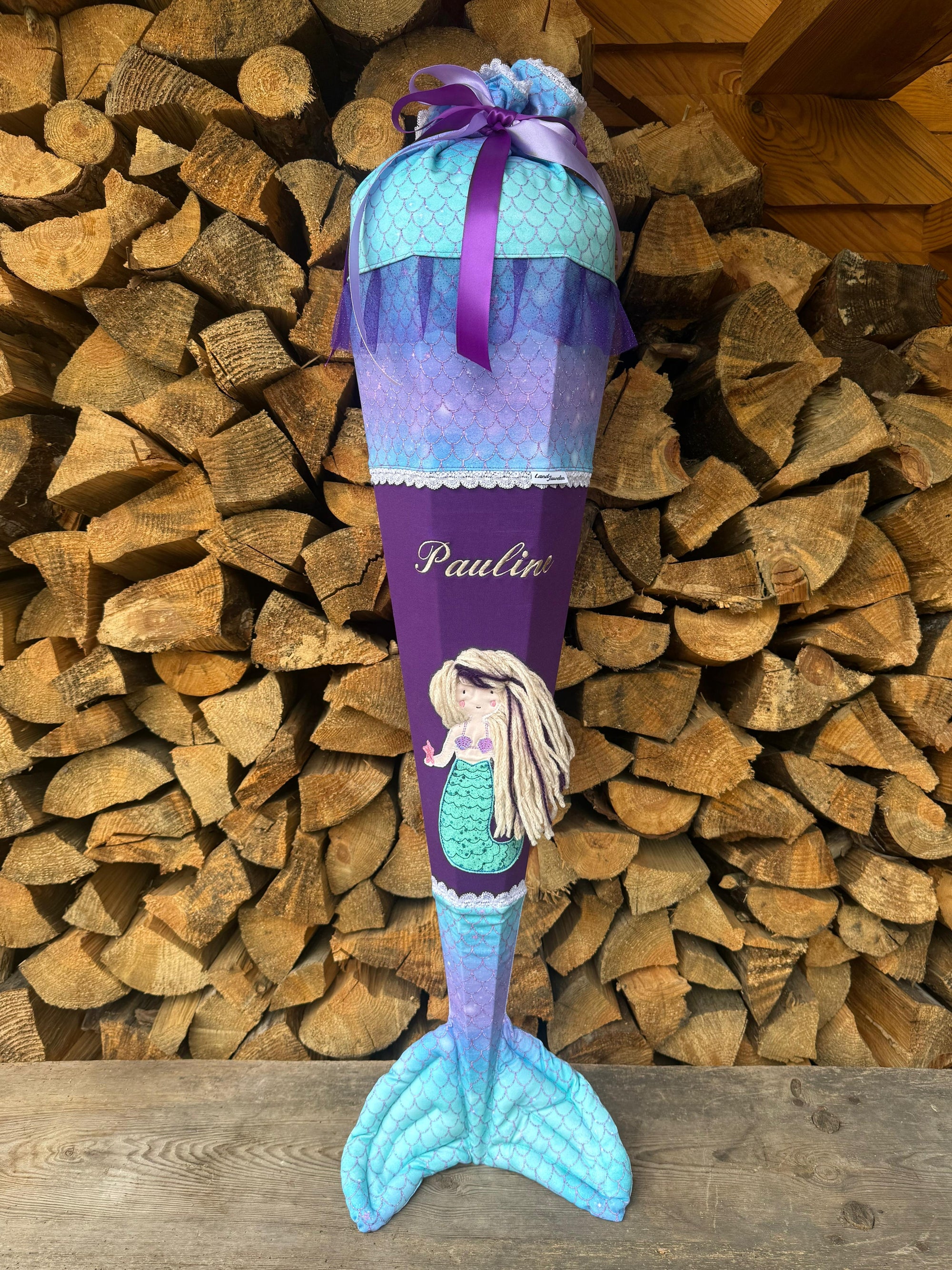Schultüte für Mädchen Meerjungfrau lila Zuckertüte 70 cm / 85 cm mit Kissen