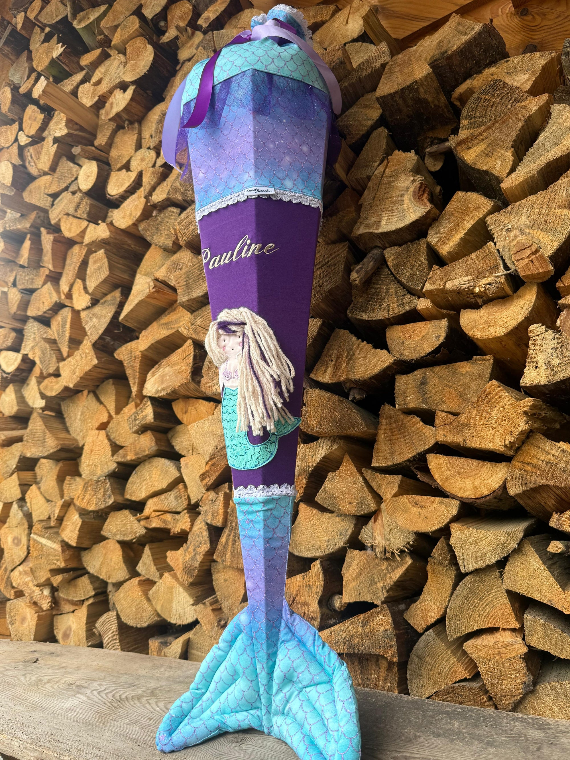 Schultüte für Mädchen Meerjungfrau lila Zuckertüte 70 cm / 85 cm mit Kissen