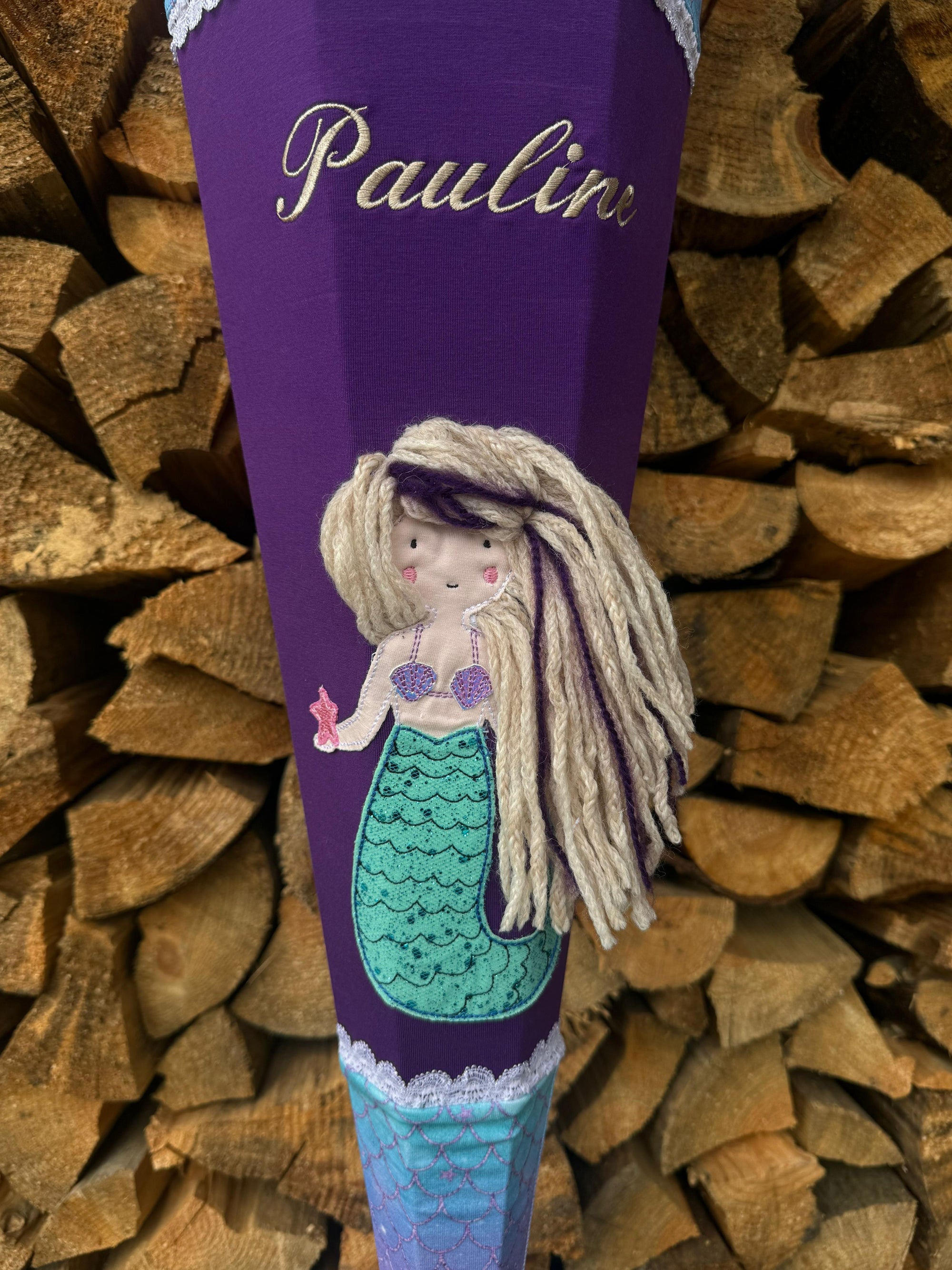 Schultüte für Mädchen Meerjungfrau lila Zuckertüte 70 cm / 85 cm mit Kissen