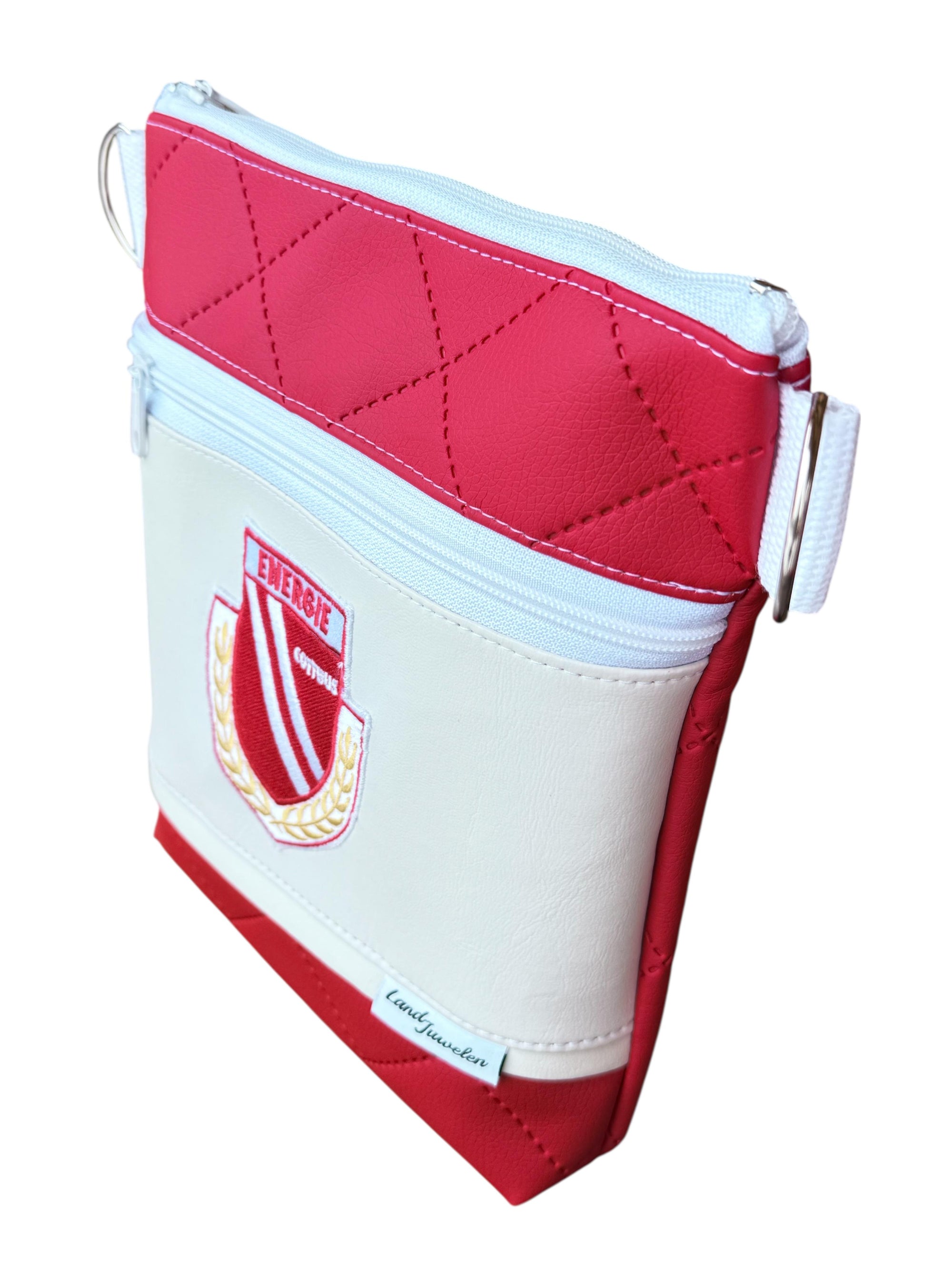 Schultertasche "Energie Logo" weiß rot