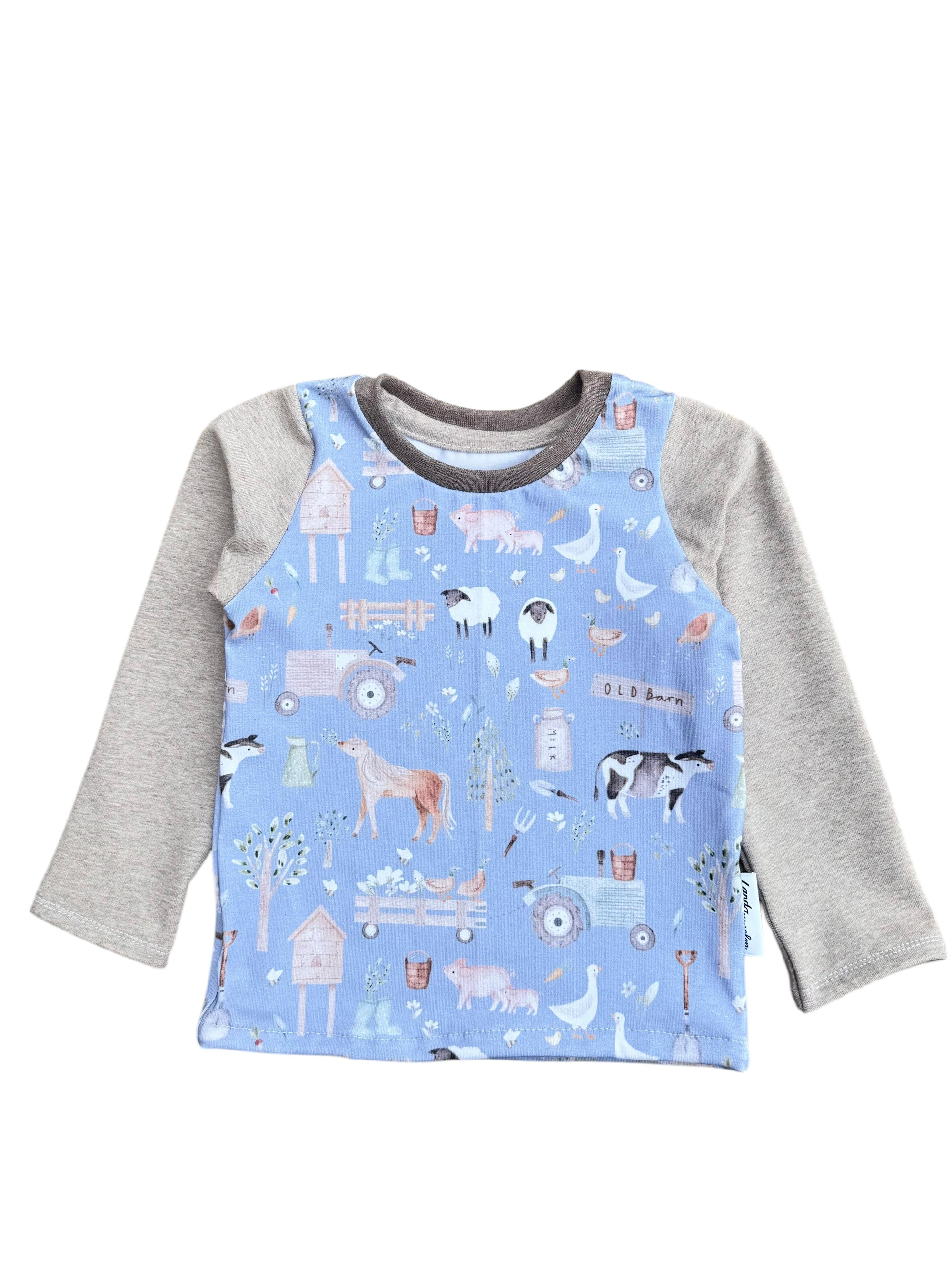 Kinder Langarmshirt „Kleine Hoffreunde“ – Bauernhof & Traktor | Land-Juwelen