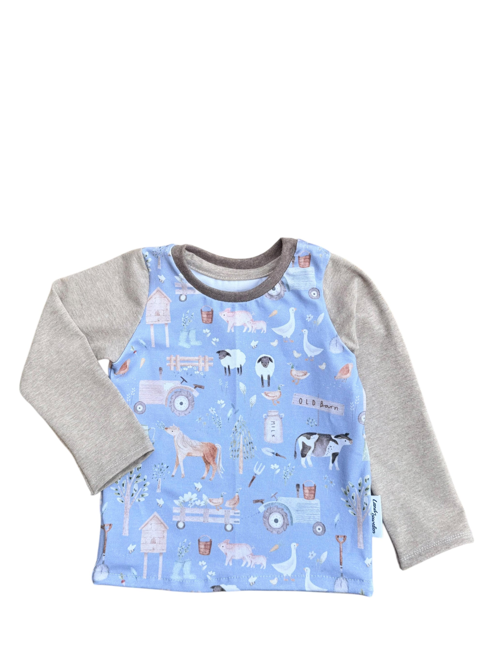 Kinder Langarmshirt „Kleine Hoffreunde“ – Bauernhof & Traktor | Land-Juwelen